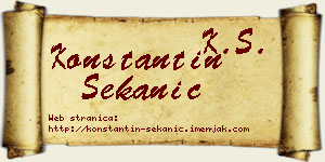 Konstantin Sekanić vizit kartica